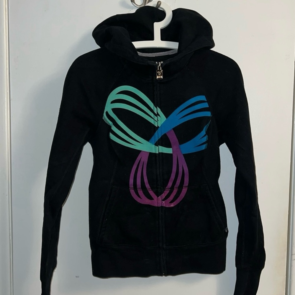 TNĄ | Women’s Size Small Black Hoodie with Multicolor Graphic